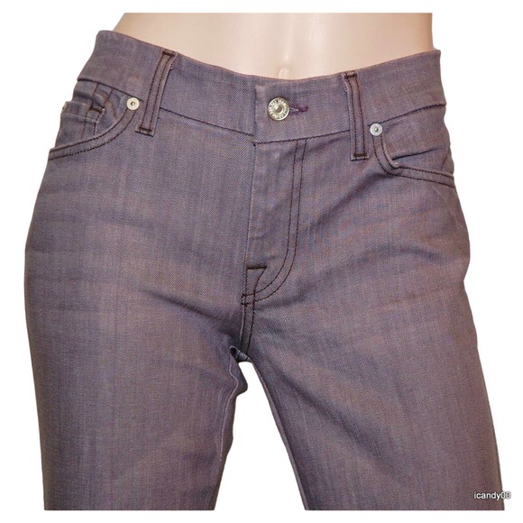 7 for All Mankind A-POCKET Flare Leg Jeans Denim Trousers Pants 29 Pur New - Picture 2 of 7